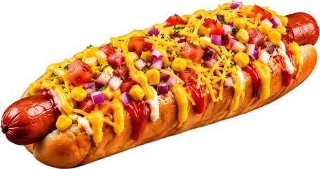 Hot dog con 4 toppings en Doggy Doggy Madrid